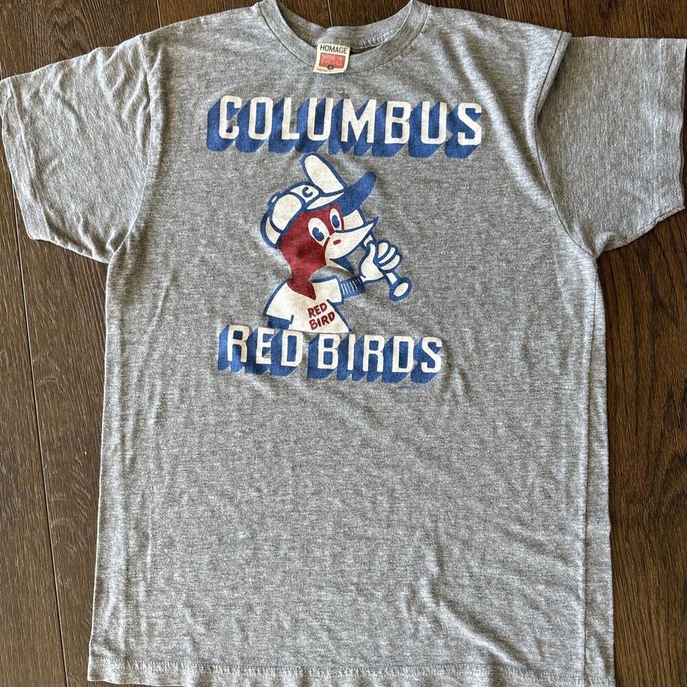 Homage Retro style Columbus Red Birds Defunct Minor League; Mens Sz Large